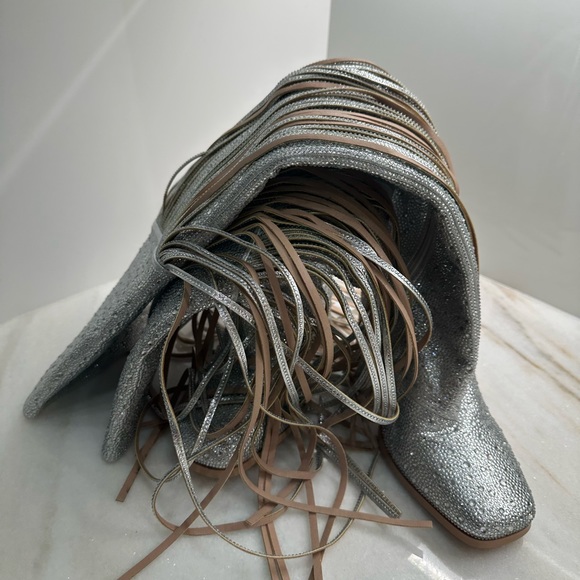 Beautiful swarkowski over the calf boots 4 inch heel 91/2 wide - Picture 8 of 15